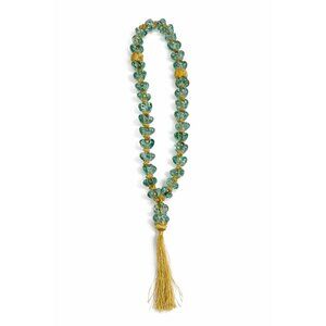 Handblown Prayer Necklace Large 33 Beads Blue Glass Tasbih Hanging Decor Mesbha